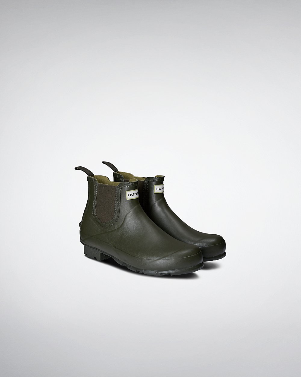 Mens Hunter Chelsea Boots Dark Olive - Norris Field - 7812639-XI